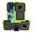 Funda Bumper Silicona y Plastico Mate Carcasa con Soporte JX1 para Nokia C200 Verde