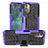 Funda Bumper Silicona y Plastico Mate Carcasa con Soporte JX1 para Nokia G11 Morado