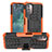 Funda Bumper Silicona y Plastico Mate Carcasa con Soporte JX1 para Nokia G11 Naranja