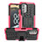 Funda Bumper Silicona y Plastico Mate Carcasa con Soporte JX1 para Nokia G400 5G Rosa Roja