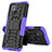 Funda Bumper Silicona y Plastico Mate Carcasa con Soporte JX1 para Realme C11 (2021) Morado