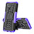 Funda Bumper Silicona y Plastico Mate Carcasa con Soporte JX1 para Realme C25Y India Morado