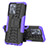 Funda Bumper Silicona y Plastico Mate Carcasa con Soporte JX1 para Realme C35 Morado