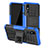 Funda Bumper Silicona y Plastico Mate Carcasa con Soporte JX1 para Samsung Galaxy A2 Core A260F A260G Azul