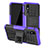 Funda Bumper Silicona y Plastico Mate Carcasa con Soporte JX1 para Samsung Galaxy A2 Core A260F A260G Morado