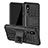 Funda Bumper Silicona y Plastico Mate Carcasa con Soporte JX1 para Samsung Galaxy A2 Core A260F A260G Negro