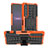 Funda Bumper Silicona y Plastico Mate Carcasa con Soporte JX1 para Sony Xperia 1 IV Naranja