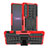 Funda Bumper Silicona y Plastico Mate Carcasa con Soporte JX1 para Sony Xperia 1 IV SO-51C Rojo