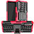 Funda Bumper Silicona y Plastico Mate Carcasa con Soporte JX1 para Sony Xperia 10 III SOG04 Rosa Roja