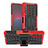 Funda Bumper Silicona y Plastico Mate Carcasa con Soporte JX1 para Sony Xperia 10 IV SOG07 Rojo