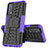 Funda Bumper Silicona y Plastico Mate Carcasa con Soporte JX1 para Vivo iQOO Z3 5G Morado