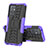 Funda Bumper Silicona y Plastico Mate Carcasa con Soporte JX1 para Vivo Y30 5G Morado