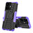 Funda Bumper Silicona y Plastico Mate Carcasa con Soporte JX1 para Vivo Y77e 5G Morado