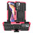Funda Bumper Silicona y Plastico Mate Carcasa con Soporte JX1 para Xiaomi Mi 11i 5G (2022) Rosa Roja