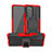Funda Bumper Silicona y Plastico Mate Carcasa con Soporte JX1 para Xiaomi Mi 11i 5G Rojo