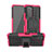 Funda Bumper Silicona y Plastico Mate Carcasa con Soporte JX1 para Xiaomi Mi 11i 5G Rosa Roja
