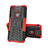 Funda Bumper Silicona y Plastico Mate Carcasa con Soporte JX2 para Asus Zenfone 6 ZS630KL Rojo