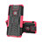 Funda Bumper Silicona y Plastico Mate Carcasa con Soporte JX2 para Asus Zenfone 6 ZS630KL Rosa Roja