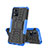 Funda Bumper Silicona y Plastico Mate Carcasa con Soporte JX2 para Motorola Moto E13 Azul