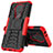 Funda Bumper Silicona y Plastico Mate Carcasa con Soporte JX2 para Nokia 5.4 Rojo