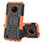 Funda Bumper Silicona y Plastico Mate Carcasa con Soporte JX2 para Nokia C200 Naranja