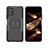 Funda Bumper Silicona y Plastico Mate Carcasa con Soporte JX2 para Nokia G100 Negro