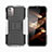 Funda Bumper Silicona y Plastico Mate Carcasa con Soporte JX2 para Nokia G11 Plata