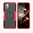 Funda Bumper Silicona y Plastico Mate Carcasa con Soporte JX2 para Nokia G11 Rojo