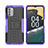 Funda Bumper Silicona y Plastico Mate Carcasa con Soporte JX2 para Nokia G400 5G Morado