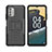 Funda Bumper Silicona y Plastico Mate Carcasa con Soporte JX2 para Nokia G400 5G Negro