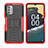 Funda Bumper Silicona y Plastico Mate Carcasa con Soporte JX2 para Nokia G400 5G Rojo