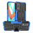 Funda Bumper Silicona y Plastico Mate Carcasa con Soporte JX2 para Realme 8 5G Azul