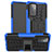 Funda Bumper Silicona y Plastico Mate Carcasa con Soporte JX2 para Samsung Galaxy A72 4G Azul