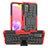 Funda Bumper Silicona y Plastico Mate Carcasa con Soporte JX2 para Samsung Galaxy M02s Rojo