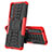 Funda Bumper Silicona y Plastico Mate Carcasa con Soporte JX2 para Sony Xperia 1 IV SO-51C Rojo