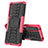 Funda Bumper Silicona y Plastico Mate Carcasa con Soporte JX2 para Sony Xperia 1 IV SO-51C Rosa Roja
