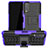 Funda Bumper Silicona y Plastico Mate Carcasa con Soporte JX2 para Vivo Y11s Morado