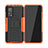 Funda Bumper Silicona y Plastico Mate Carcasa con Soporte JX2 para Xiaomi Mi 10T 5G Naranja