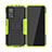 Funda Bumper Silicona y Plastico Mate Carcasa con Soporte JX2 para Xiaomi Mi 10T 5G Verde