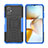 Funda Bumper Silicona y Plastico Mate Carcasa con Soporte JX2 para Xiaomi Poco M4 5G Azul