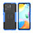 Funda Bumper Silicona y Plastico Mate Carcasa con Soporte JX2 para Xiaomi Redmi 10 India Azul