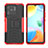 Funda Bumper Silicona y Plastico Mate Carcasa con Soporte JX2 para Xiaomi Redmi 10 Power Rojo