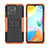 Funda Bumper Silicona y Plastico Mate Carcasa con Soporte JX2 para Xiaomi Redmi 10C 4G Naranja