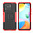 Funda Bumper Silicona y Plastico Mate Carcasa con Soporte JX2 para Xiaomi Redmi 10C 4G Rojo