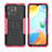 Funda Bumper Silicona y Plastico Mate Carcasa con Soporte JX2 para Xiaomi Redmi 10C 4G Rosa Roja