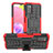 Funda Bumper Silicona y Plastico Mate Carcasa con Soporte JX3 para Samsung Galaxy F02S SM-E025F Rojo