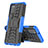 Funda Bumper Silicona y Plastico Mate Carcasa con Soporte JX4 para Samsung Galaxy F02S SM-E025F Azul