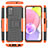 Funda Bumper Silicona y Plastico Mate Carcasa con Soporte JX5 para Samsung Galaxy A02s Naranja