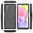 Funda Bumper Silicona y Plastico Mate Carcasa con Soporte JX5 para Samsung Galaxy A02s Negro