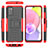 Funda Bumper Silicona y Plastico Mate Carcasa con Soporte JX5 para Samsung Galaxy M02s Rojo